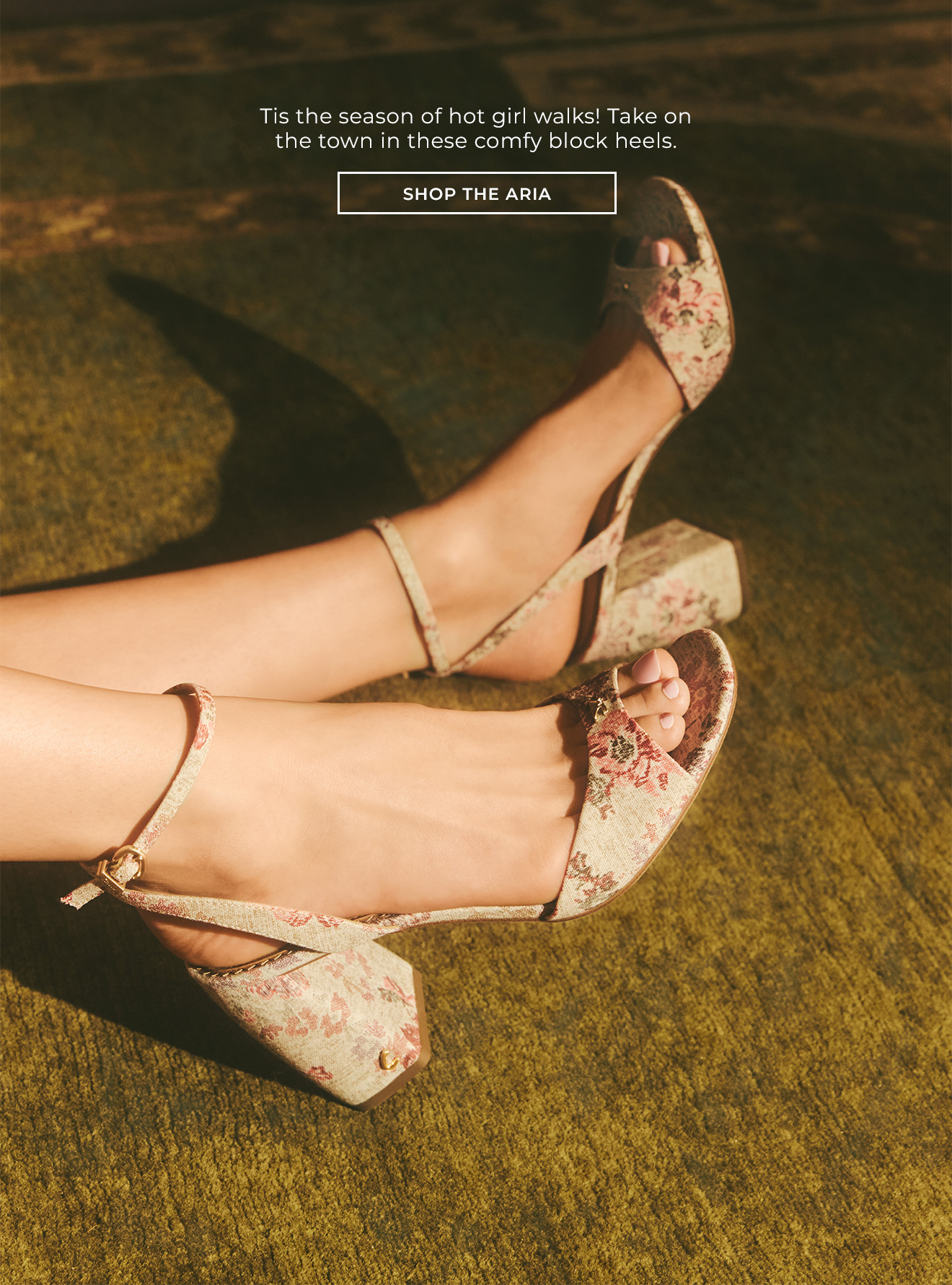 Tis The Season of Hot Girl Walks! Take On The Town In These Comfy Block Heels. | Shop the Aria
