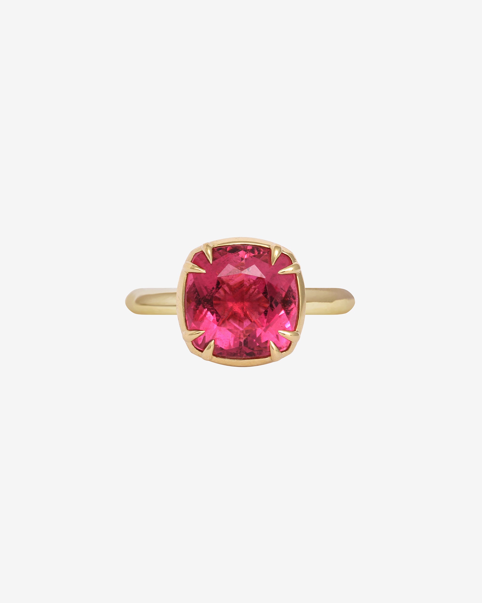 Image of Azalea 3.25ct Rubellite Cushion Ring Solid Gold