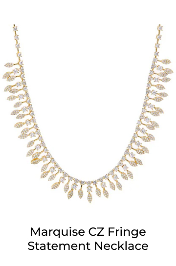 Marquise CZ Fringe Statement Necklace