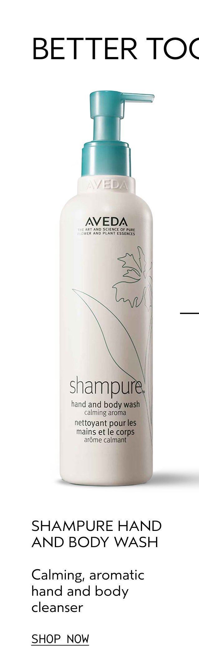 SHAMPURE HAND AND BODY WASH Calming, aromatic hand and body cleanser SHOP NOW
