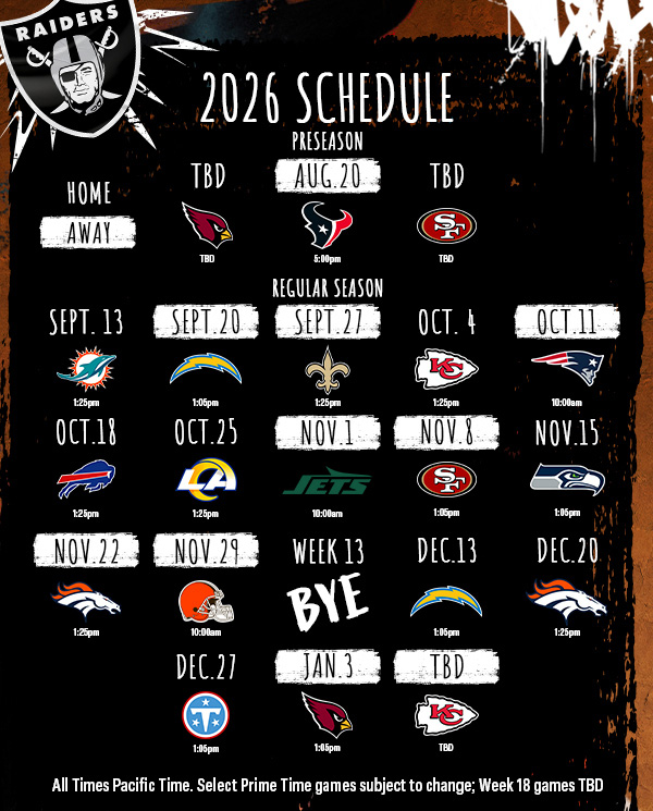 Raiders 2026 Schedule