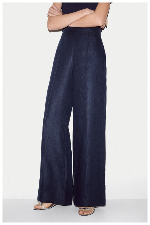 Irish Linen Wide Leg Sailor Trouser