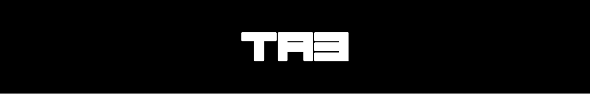 TA3 in bold white letters on a black background.