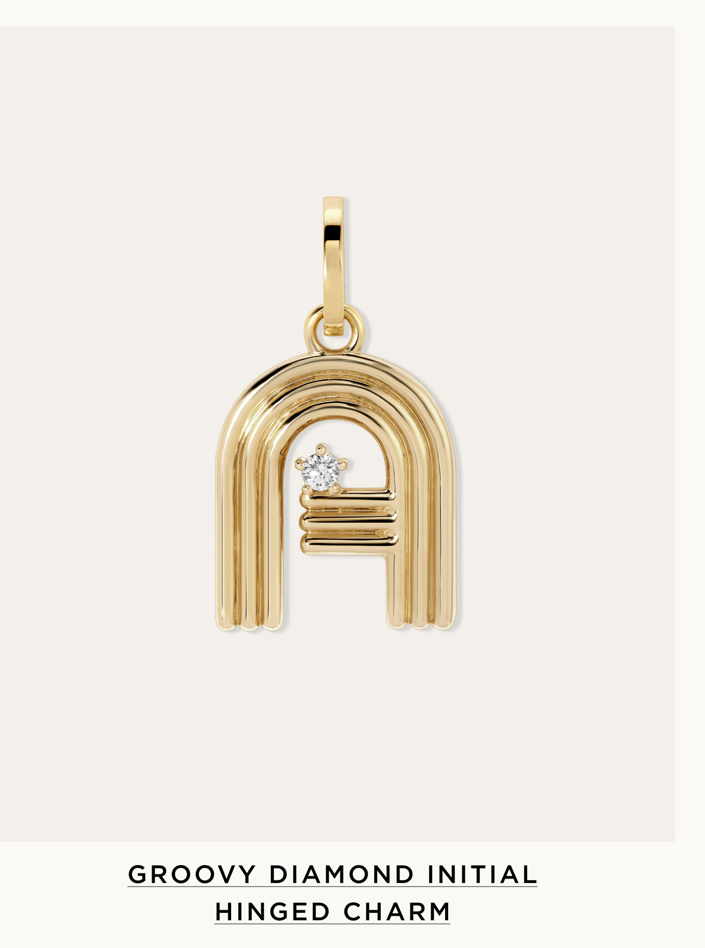 Groovy Diamond Initial Hinged Charm