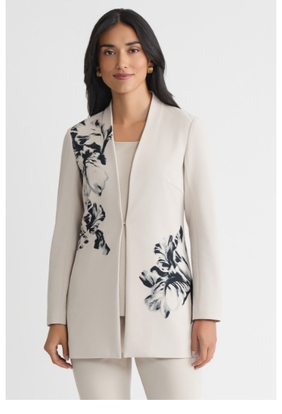 Heritage Floral Printed Stretch Deco Crepe Jacket