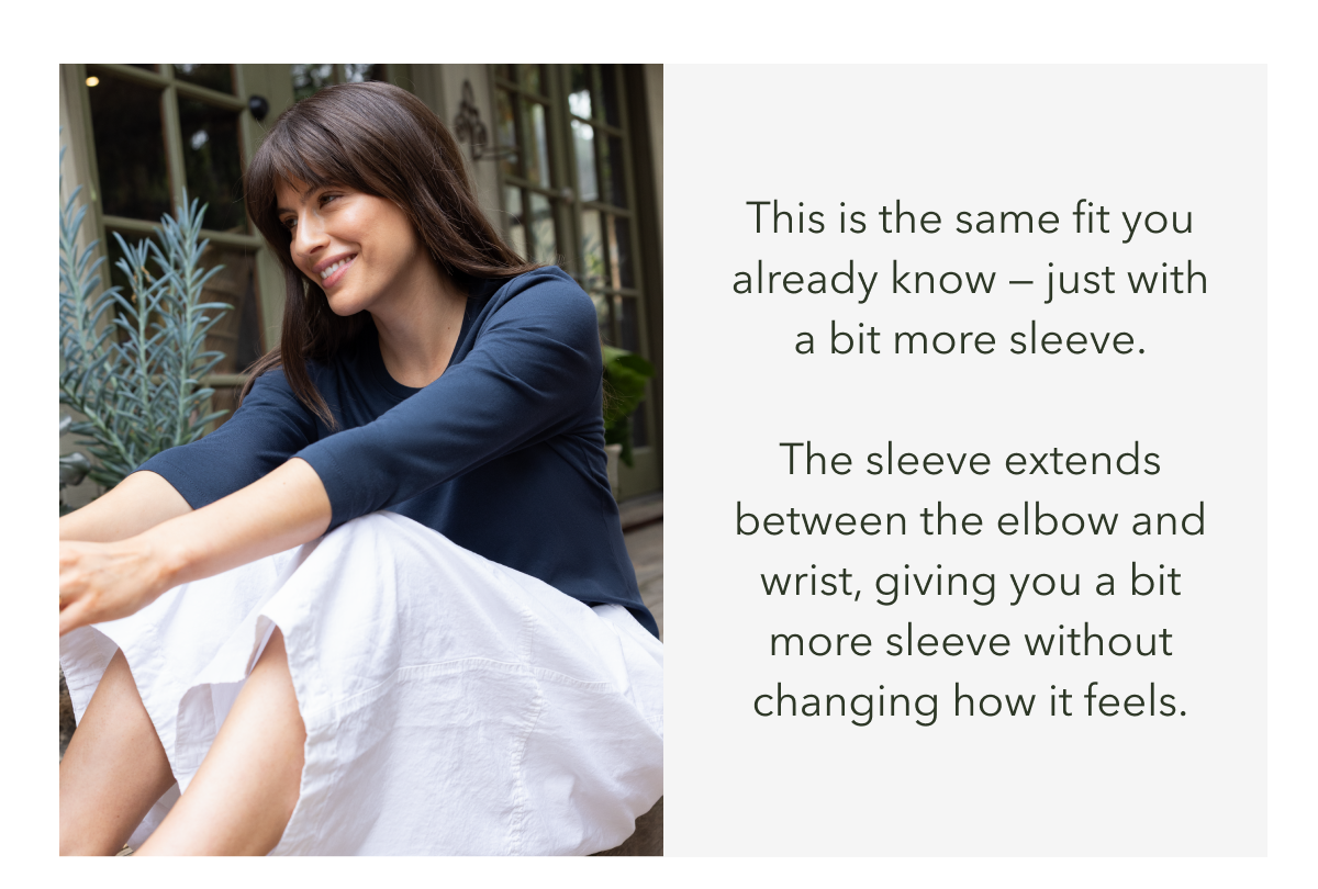 This is the same idea — just with more of it.  The sleeve extends between the elbow and wrist, giving you added coverage without feeling heavy.
