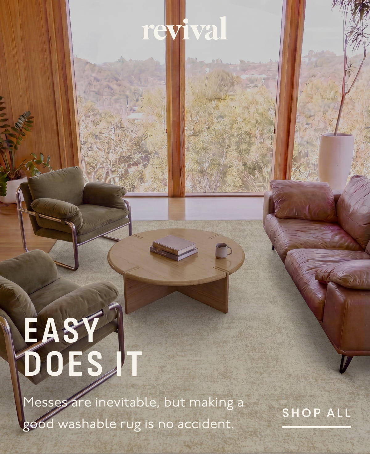 Revival | EASY DOES IT | Messes are inevitable, but making a good washable rug is no accident. | SHOP ALL