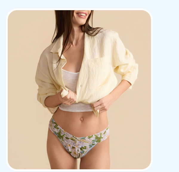 Printed Signature Lace® Original Rise Thong Absolute-Lilly Blue