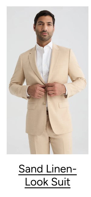 Sand Linen-Look Suit, $248