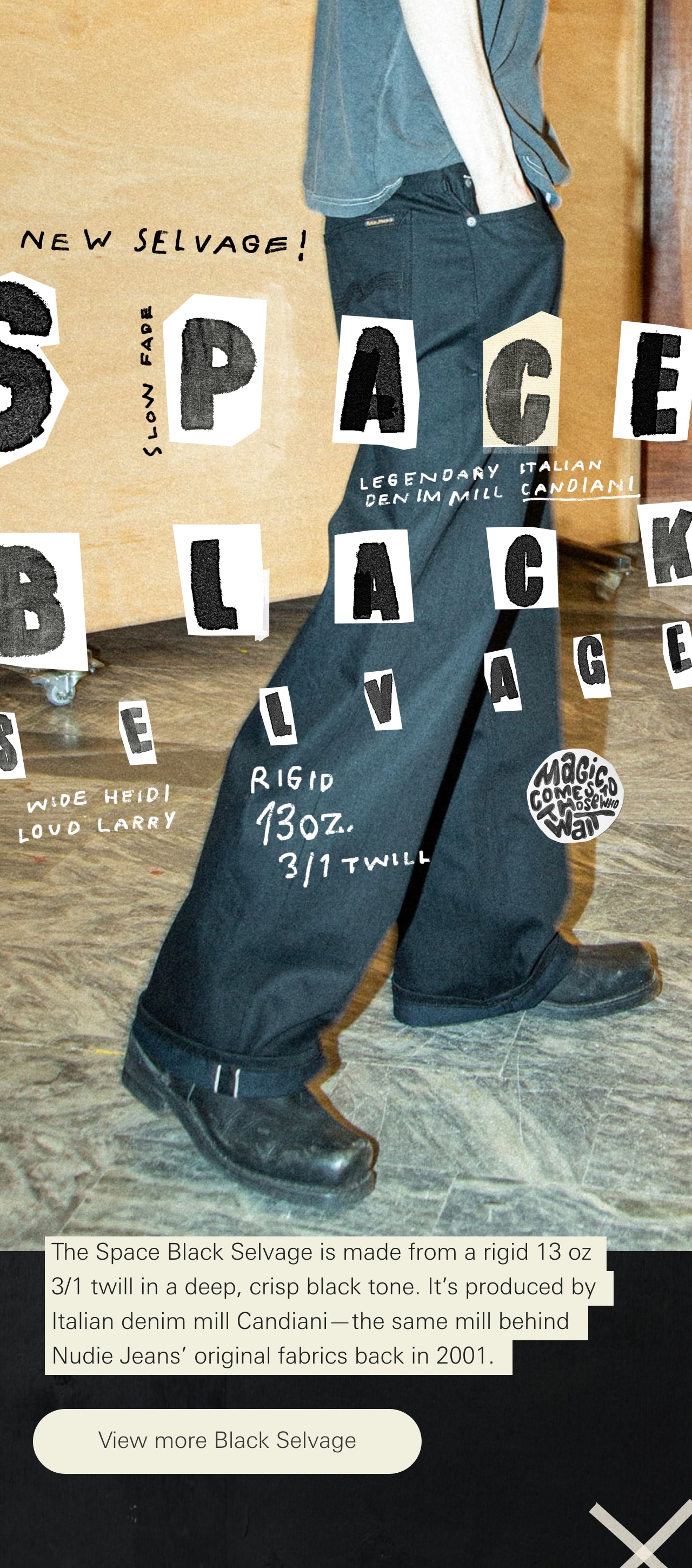 Space black selvage Loud Larry