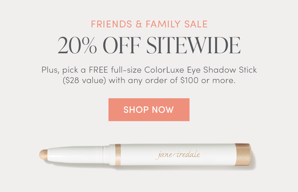 20% off plus free gift on orders $100+