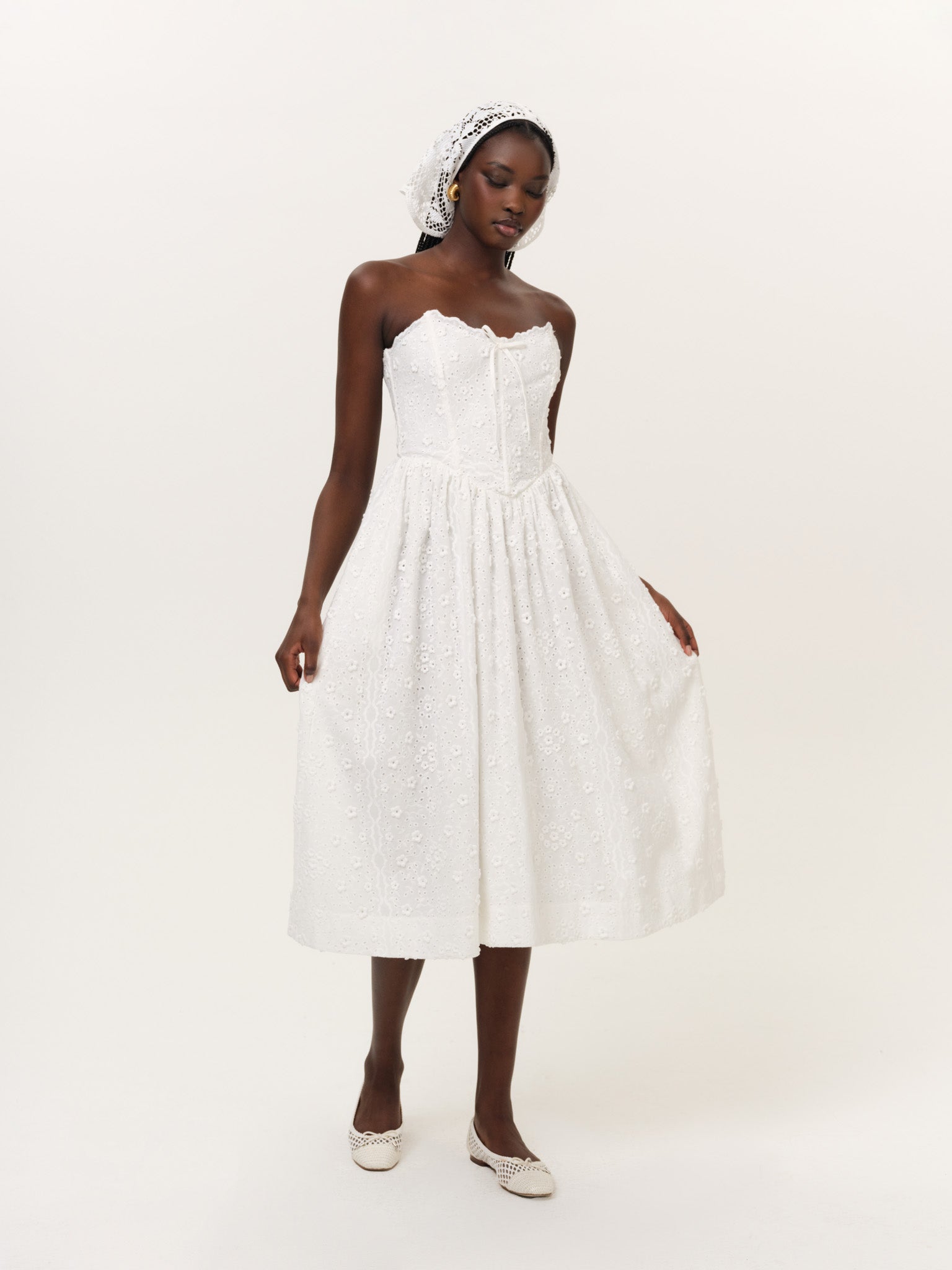Image of Laura Eyelet Midi Dress