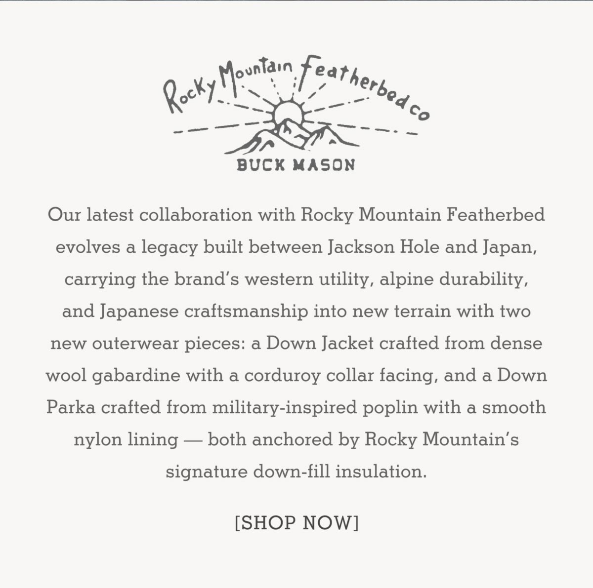 Rocky Mountain Featherbed x Buck Mason