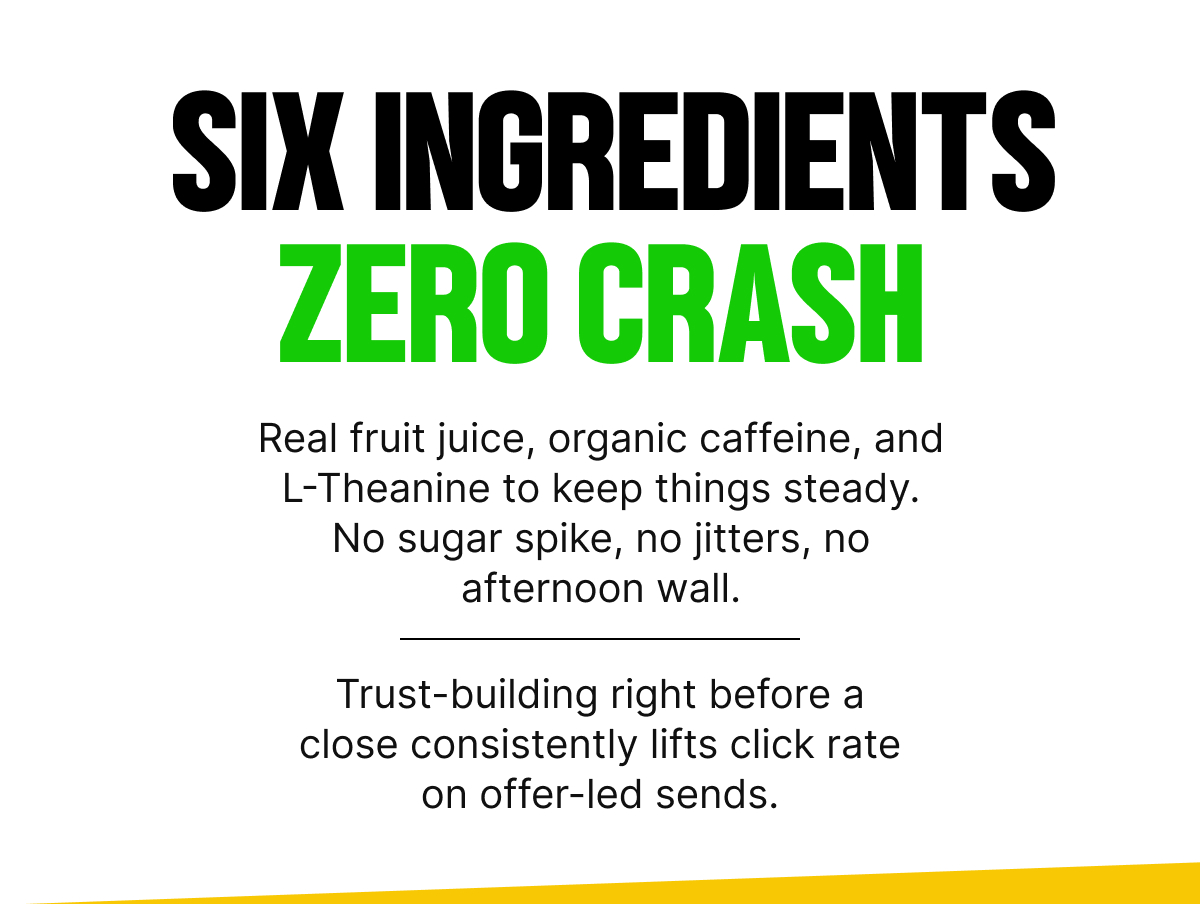 &nbsp;Six Ingredients Zero Crash