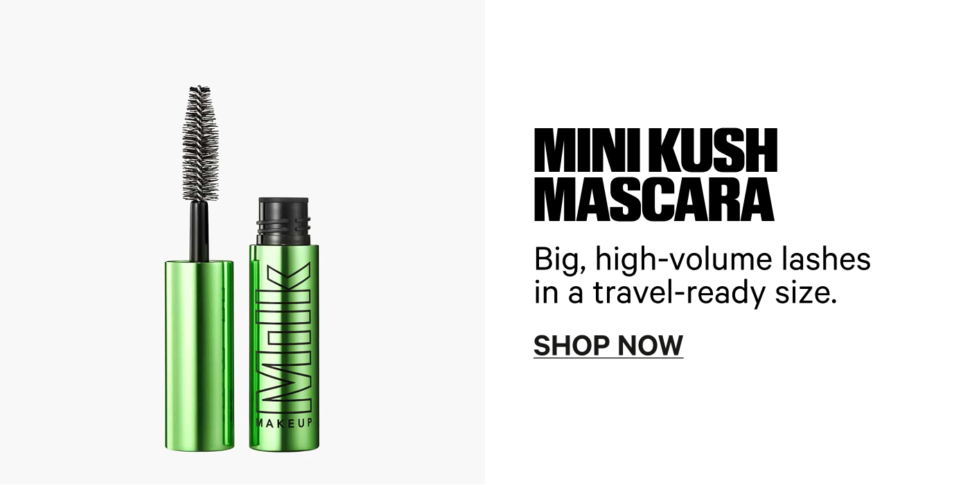 Prime: Mini Hydro Grip Primer, Mini Pore Eclipse Mattifying Primer, Set: Mini Hydro Grip Set + Refresh Spray, Mini Pore Eclipse Setting Spray, Finish: Mini Kush Mascara. Carry-on approved. Routine approved.