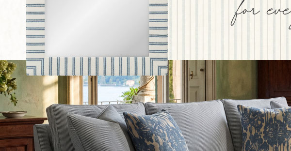 Lucinda Sunbrella Stripe Sofa With Fringe