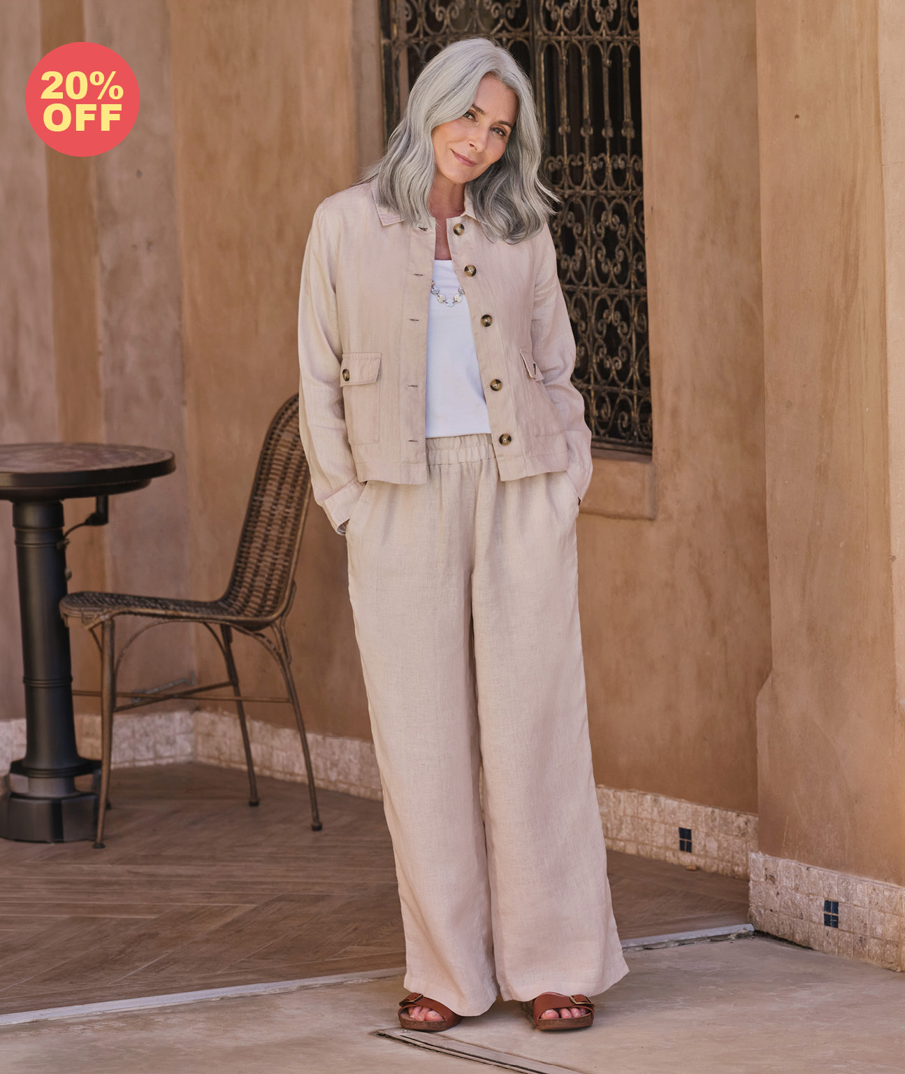 Collared Lightweight Linen Jacket