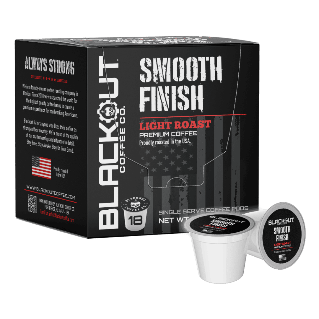 Image of SMOOTH FINISH LIGHT ROAST COFFEE PODS 18CT