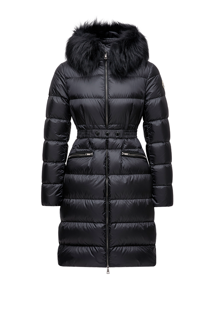 Boedic Hooded Shearling-Trimmed Long Down Jacket