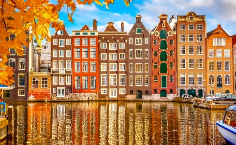 Canal waterfront homes in Amsterdam