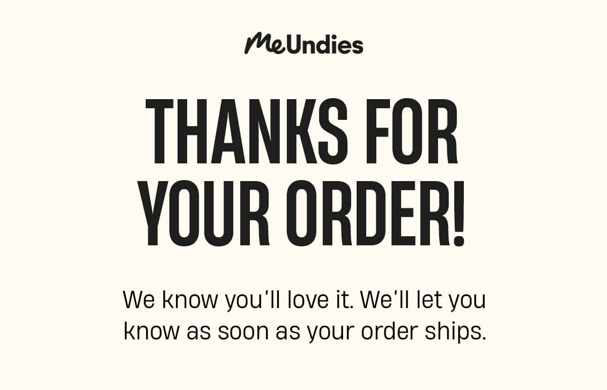 Thanks for you order!