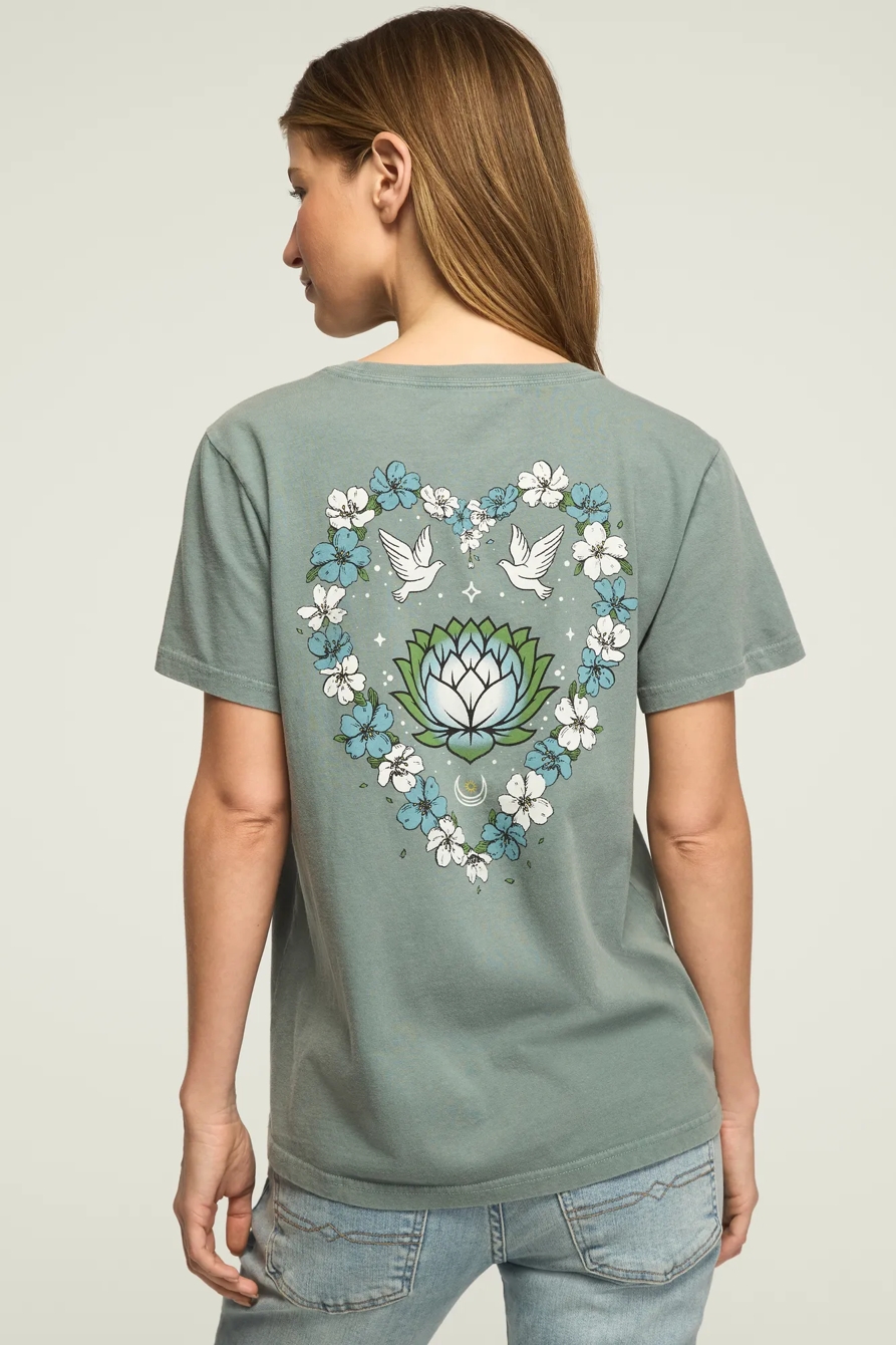 Image of Lucky Brand Heart Lotus Classic Crew in Trellis