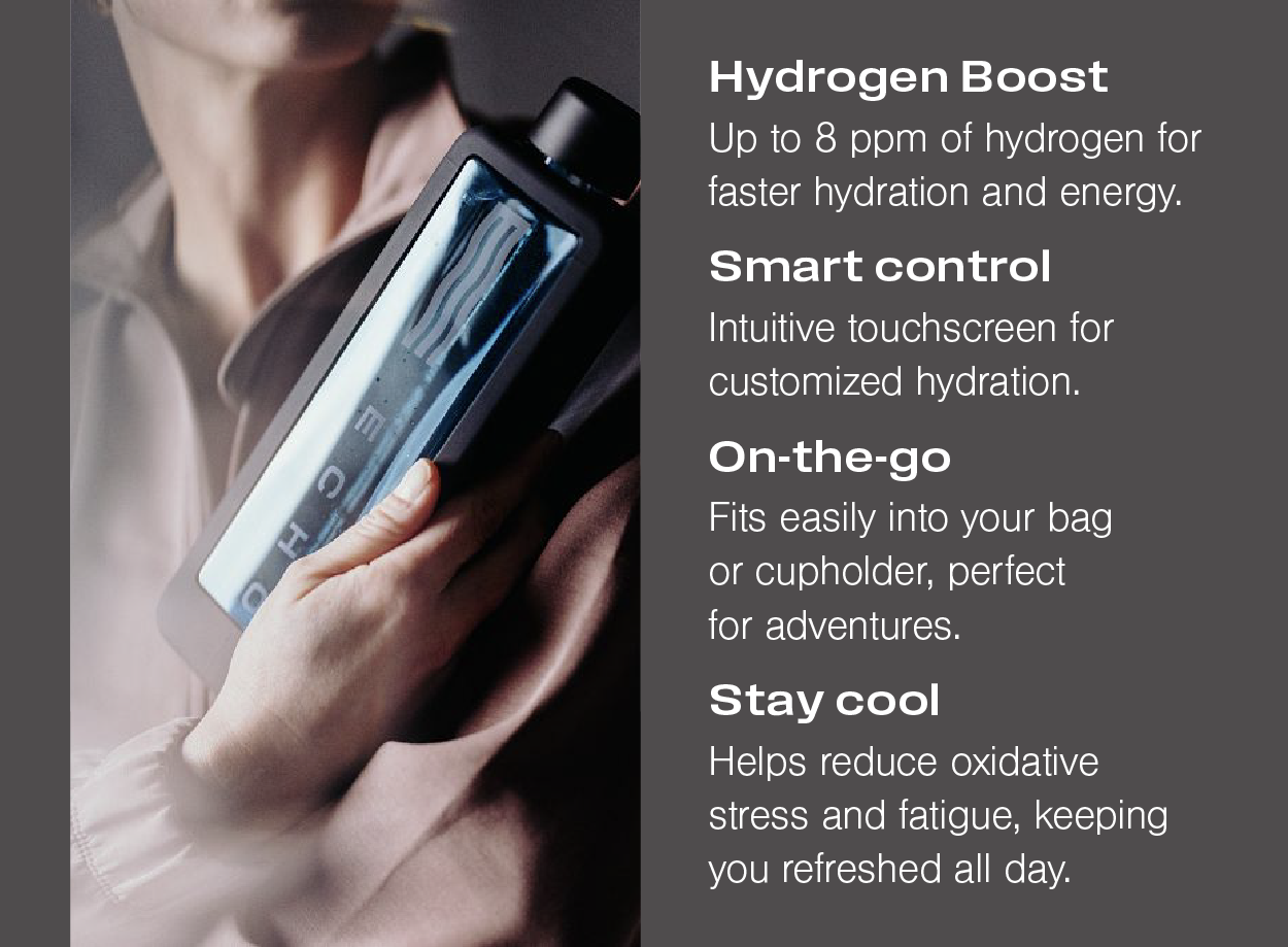 Hydrogen boost, Smart control, On-the-go, Stay cool.