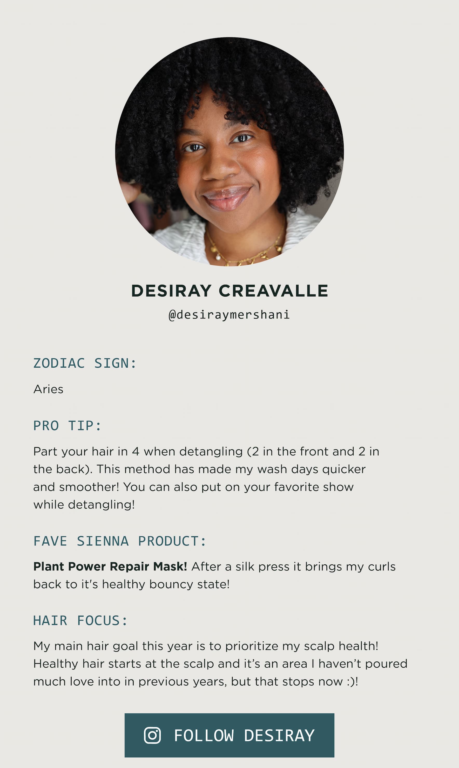 Follow Desiray