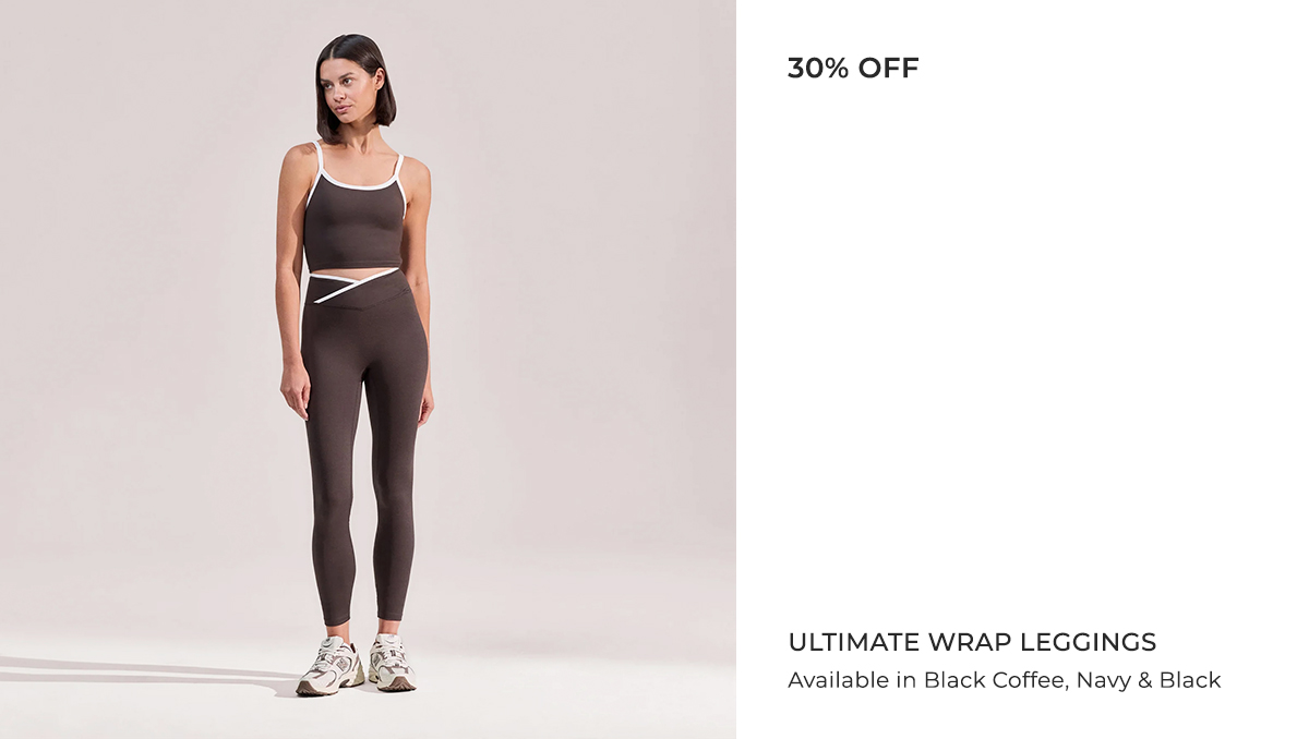 30% OFF | ULTIMATE EVERYDAY WRAP WAIST LEGGINGS IN BLACK COFFEE