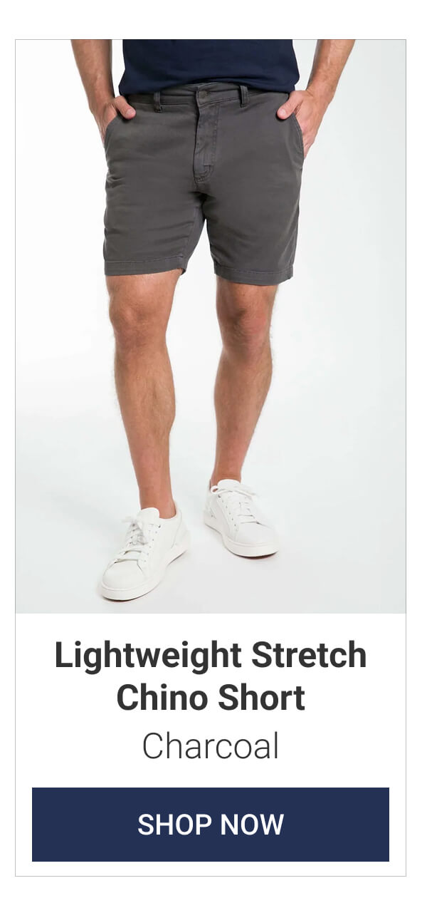 Charcoal Lightweight Stretch Chino Short