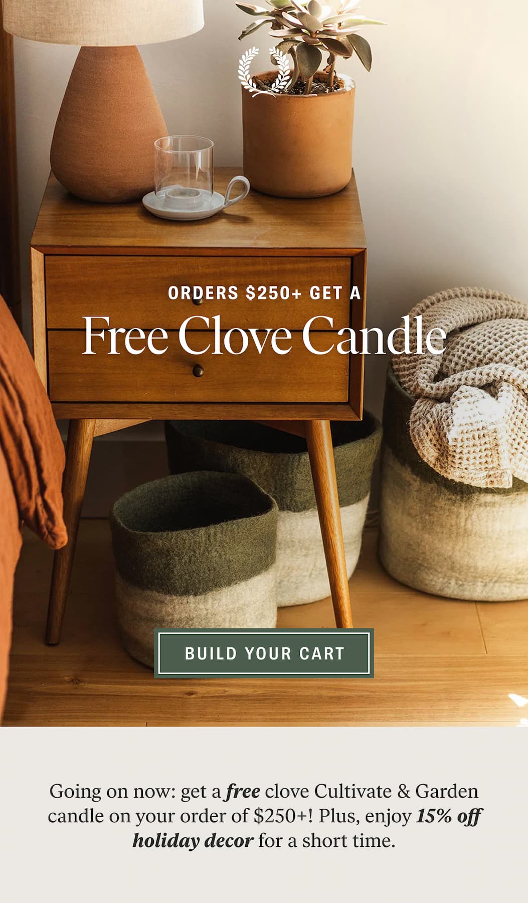 Free Clove Candle on Orders $250+: Build Your Cart
