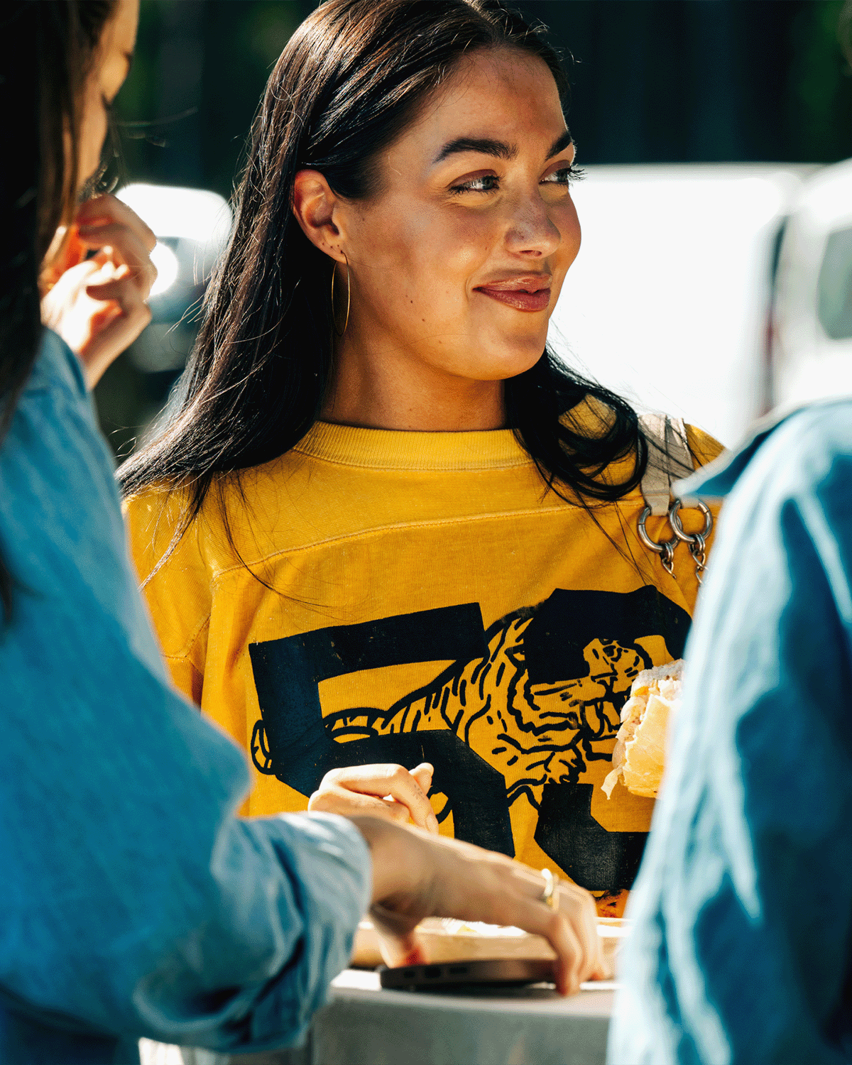 Billy Reid employee gets ready for tailgating.