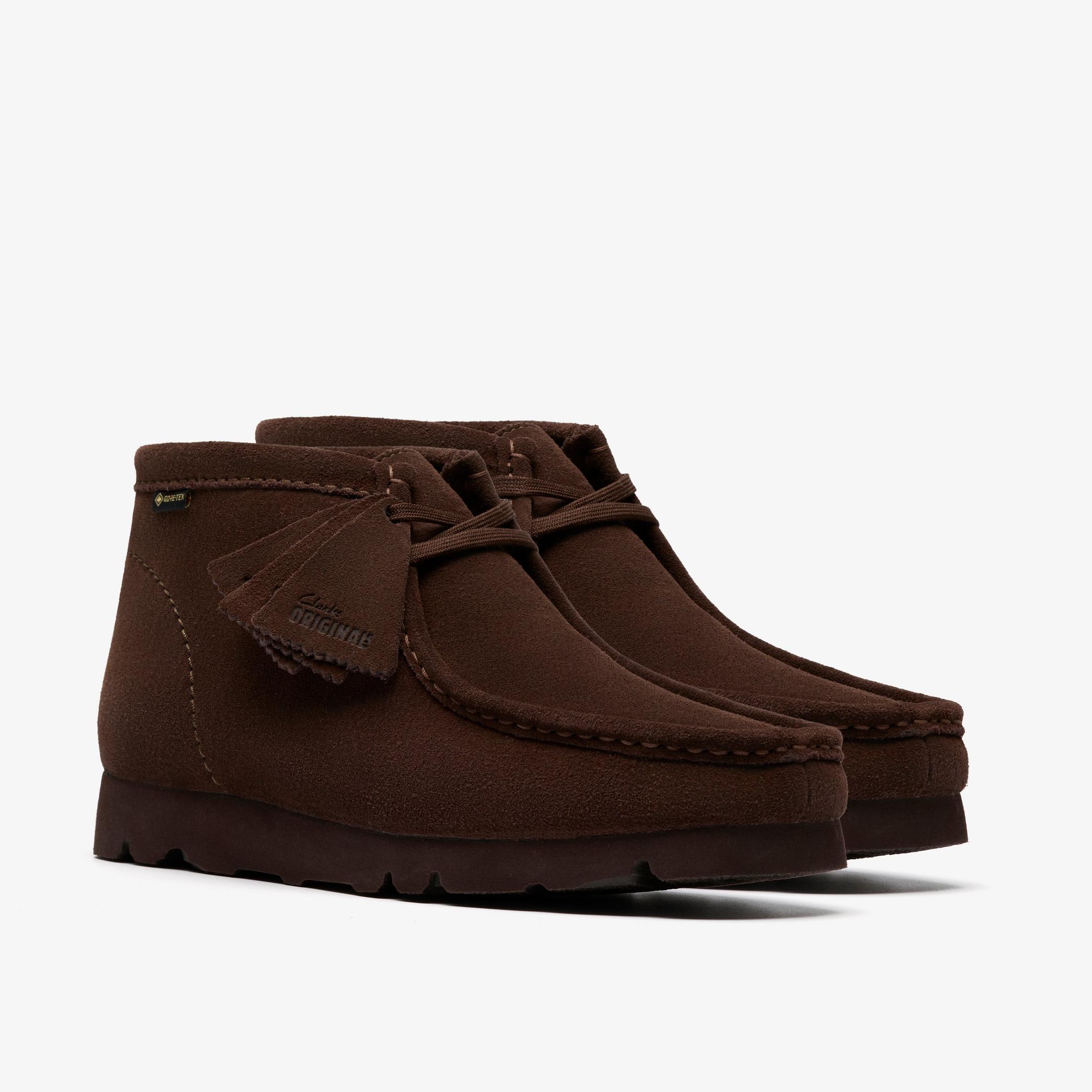 Shop Wallabee Boot Gore-Tex Dark Brown Suede