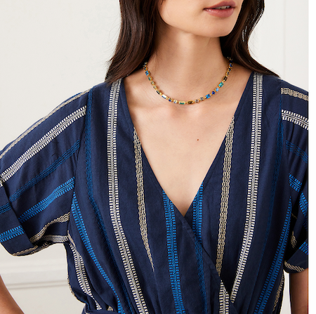Embroidered Cuffed Sleeve Dress