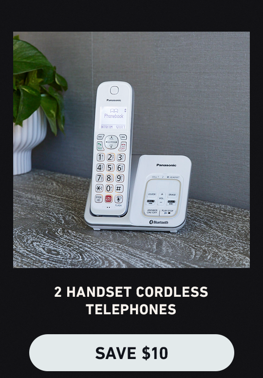 2 handset cordless telephones - save $10
