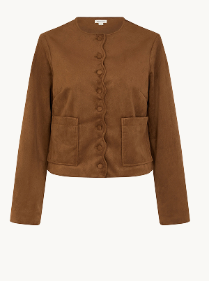 Isla Faux Suede Jacket Brown