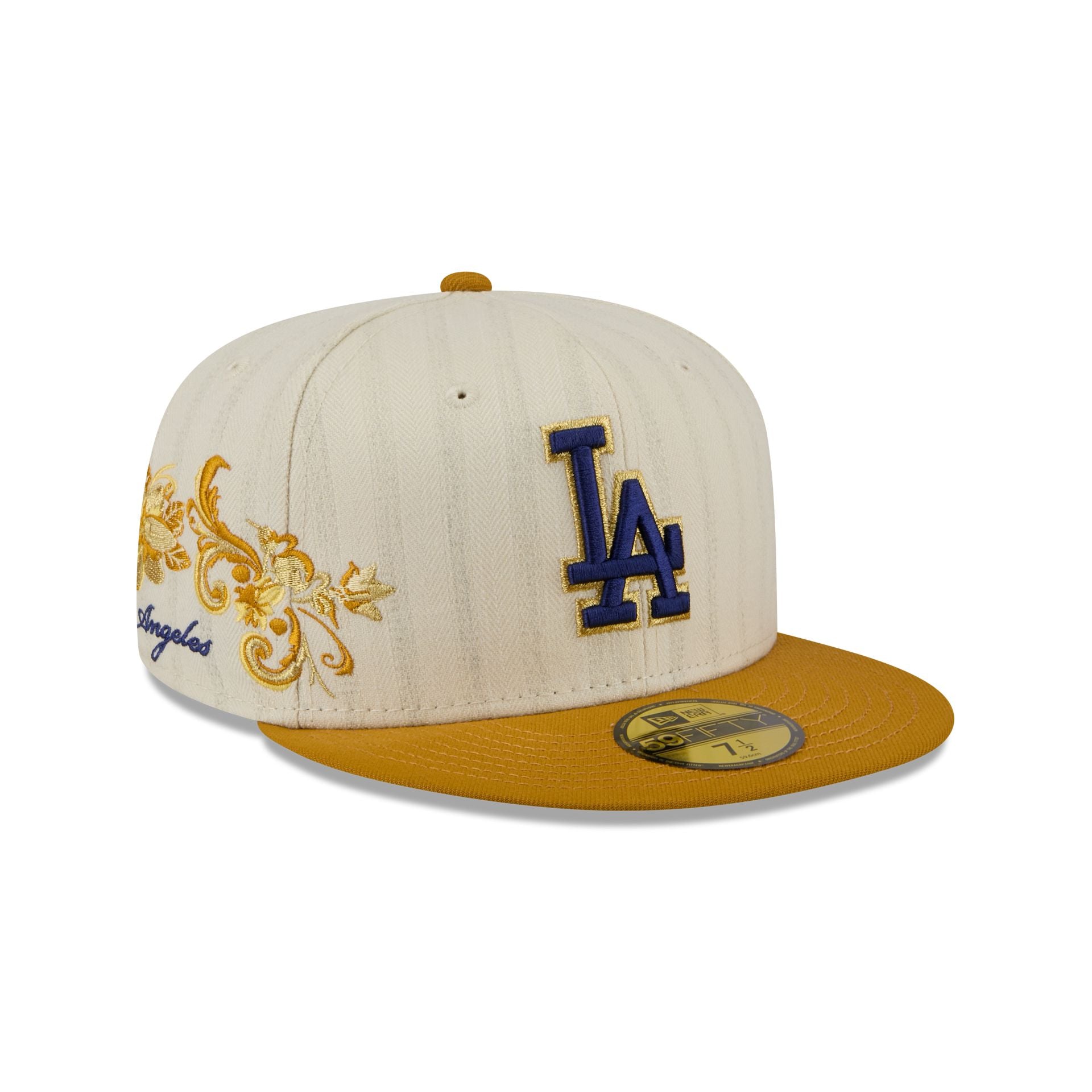 Image of Los Angeles Dodgers Chrome Herringbone 59FIFTY Fitted Hat