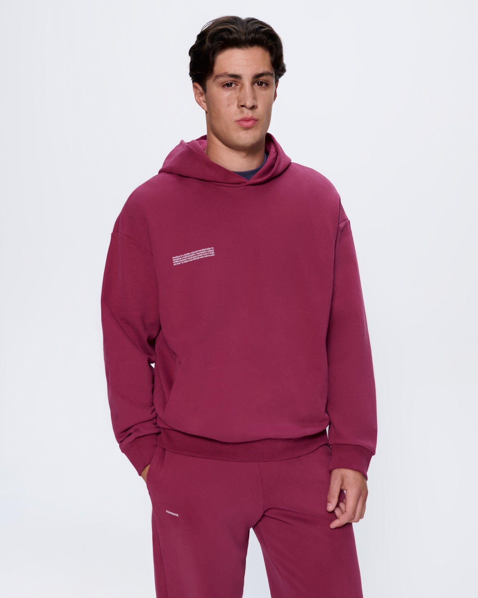 Image of Mens 365 Midweight Hoodie—Milkyway Maroon