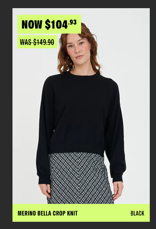 MERINO BELLA CROP KNIT BLACK