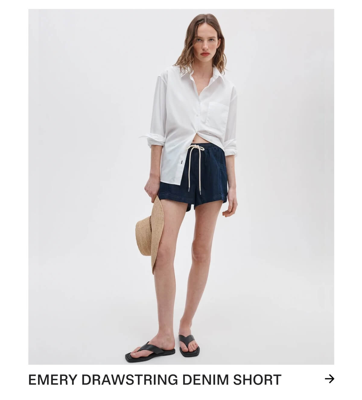Shop Emery Drawstring Denim Short