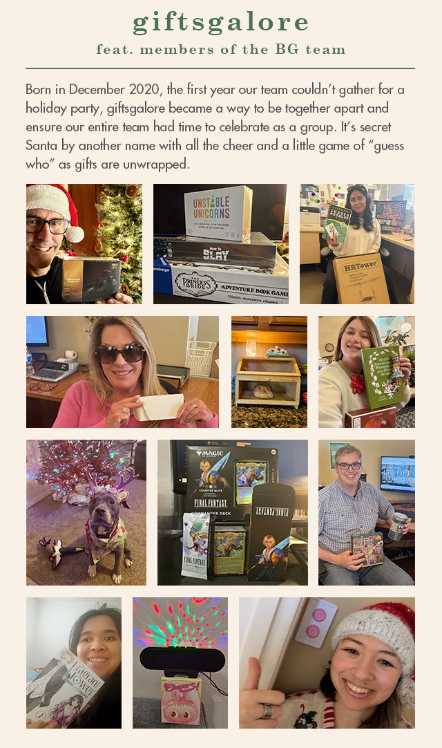 Born in 2020, the first year our team couldn't gather for a holiday party, giftsgalore became a way to be together apart. Enjoy these pics of our 2025 giftsgalore party featuring the Blindsgalore team.