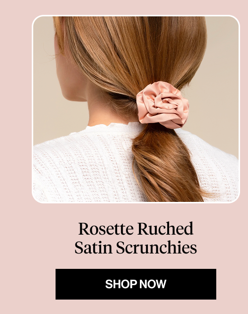 Terracotta Rosette Ruched Satin Scrunchies
