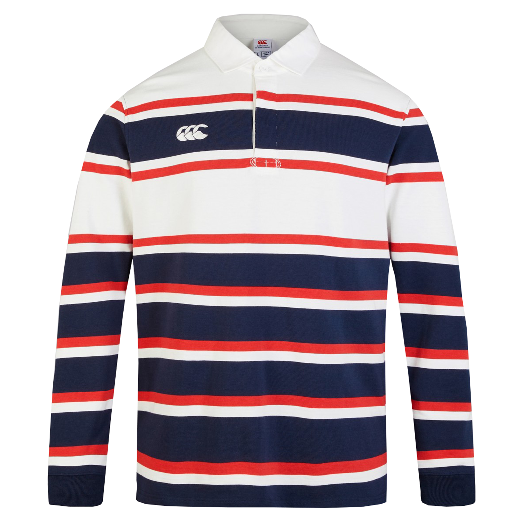 Image of Canterbury Engineered Long Sleeve Striped Rugby Jersey