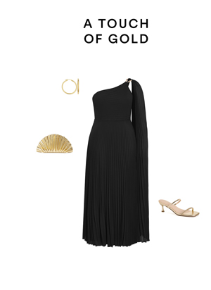 Shop the Eloura One Shoulder Pleat Maxi Dress