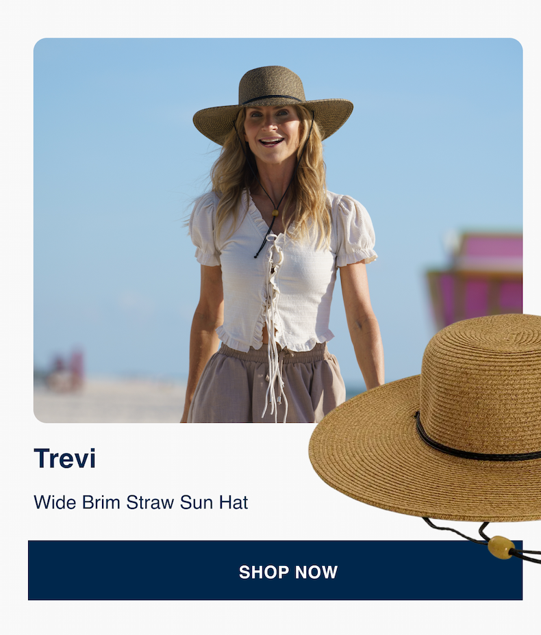 Trevi Wide Brim Straw Sun Hat