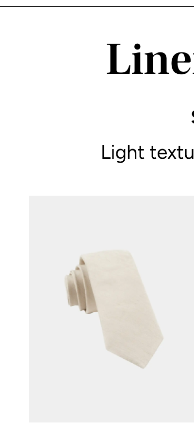 Linen Row Tie | Light Champagne | $24
