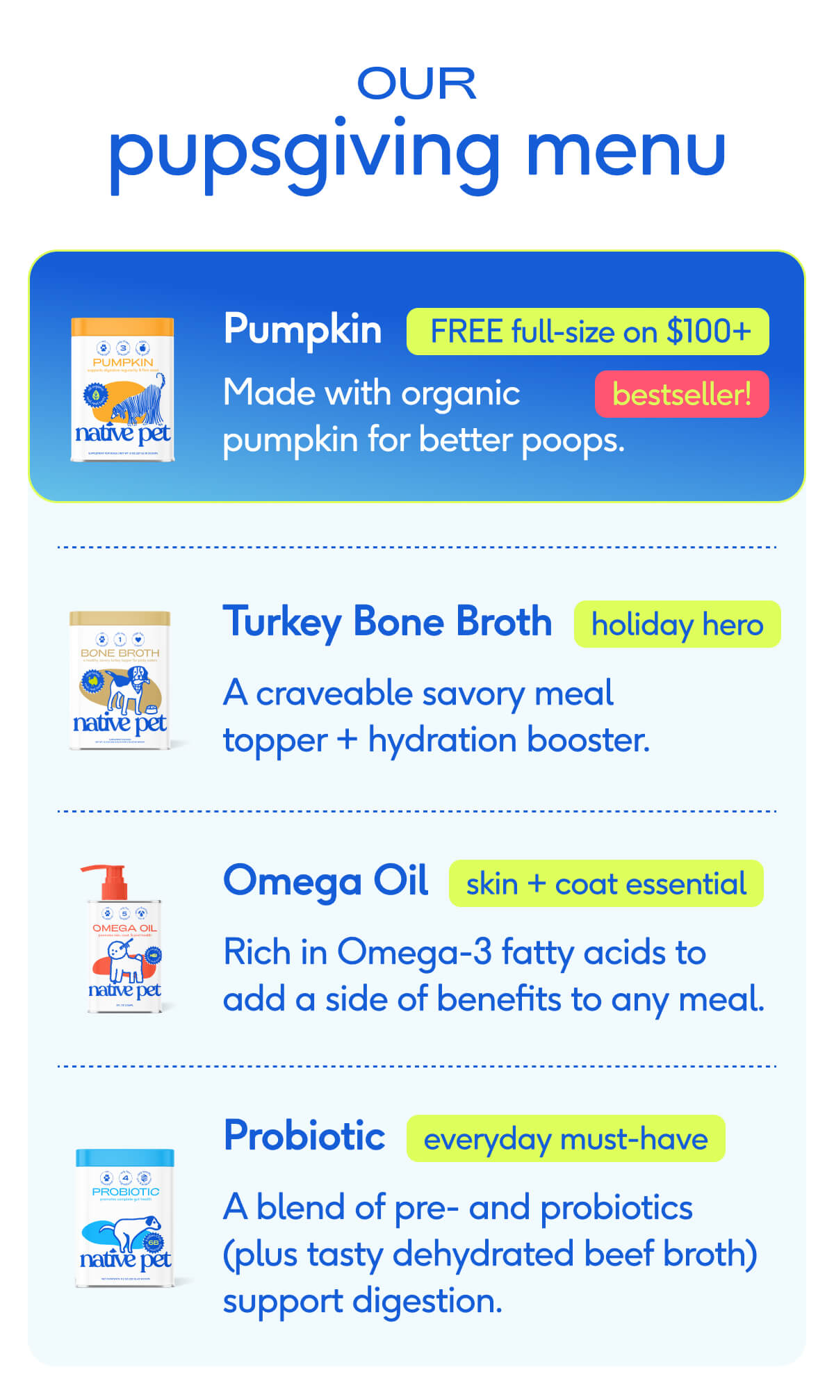 our pupsgiving menu