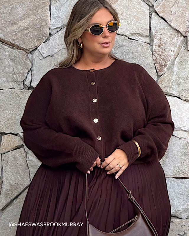 May Curve Crew Neck Cardigan