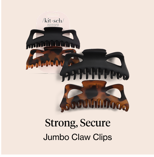 Front Card: Strong, Secure  Back Card: 🔗 Shop Jumbo Claw Clips