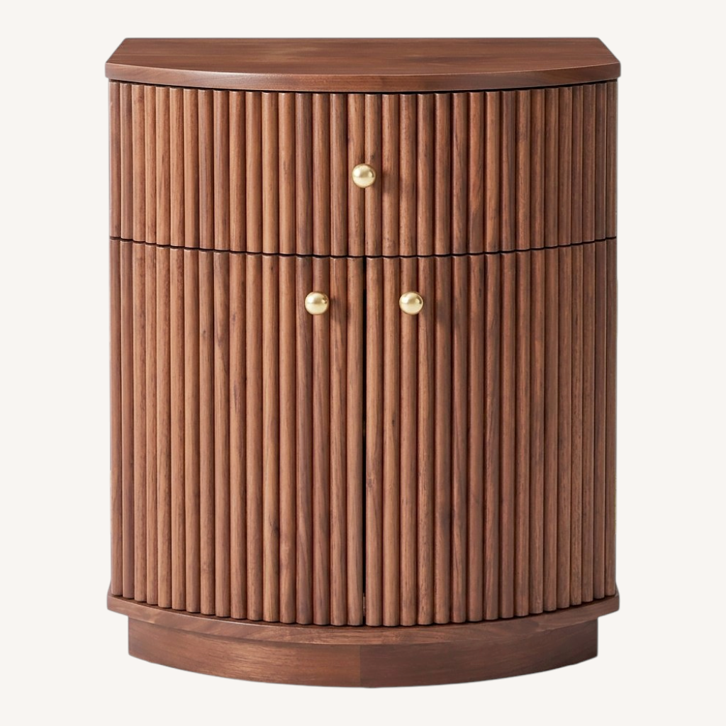 Image of CB2 Dark Brown Wood Nightstand